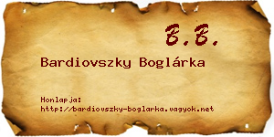Bardiovszky Boglárka névjegykártya